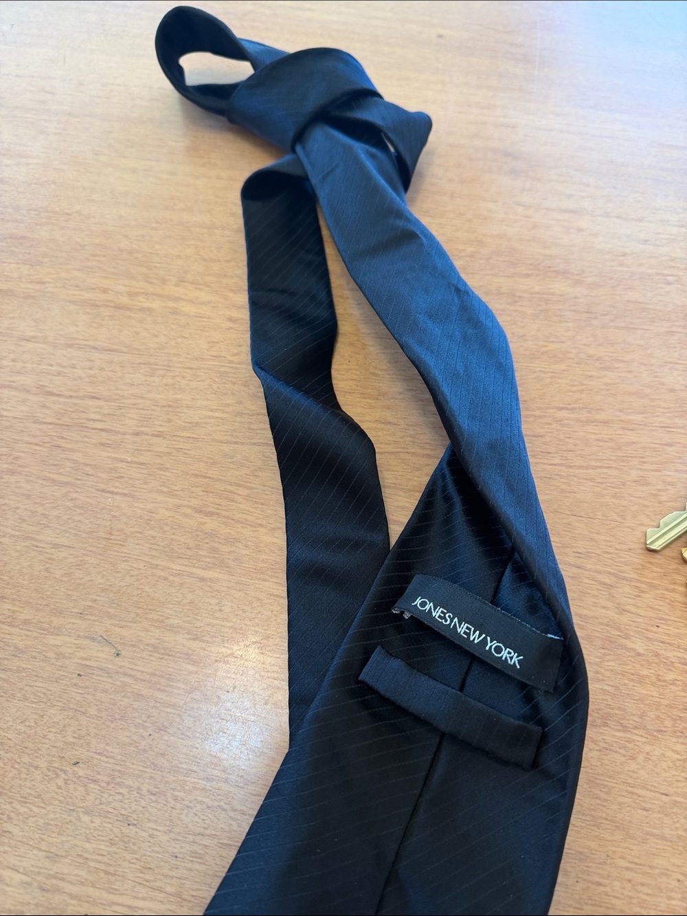 Jones New York Black Men's Subtle Pinstripe Necktie
